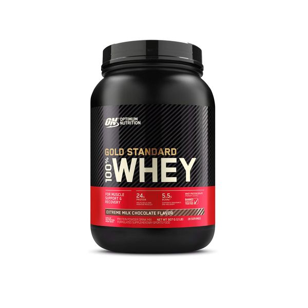 Gold Standard 100% Whey Protein, Extreme Milk Chocolate, 2 lbs (907 g) (Genuine US Manufacturer)