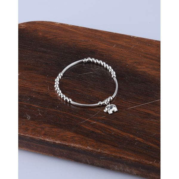 Elephant Silver Bracelet Silver Ball Square Silver Pipe Bracelet