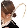 Herbeluemily Headband with Waves, Slim, Gold, Simple, Gold, 6 Rows