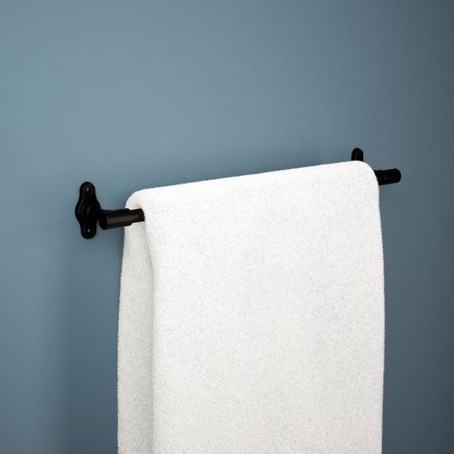 Franklin Brass Calloway (1-Pack) 18'' Towel Rack w/ 6" Extender for Bathroom Matte Black Towel Bar for Bathroom Wall Mounted Towel Holder Rod CLWY26-MB