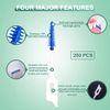 MIVAIUN 200 Pieces Interdental Brushes,Dual-Use Dental Floss Sticks,Silicone Dental Picks,Picks Interdental Brush,Portable Oral Tooth Clean,Tooth Gap Brush,Silicone Floss for Oral Cleaning (Blue)