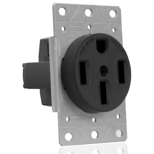 NEMA 14-50R Receptacle – 50 Amp 125/250V Heavy-Duty Outlet for EV Charger, RV, Dryer – 3-Pole 4-Wire, UL Listed – Industrial Grade Electrical Plug Socket