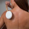 Lotion Applicator for Your Back, Legs, Feet - Sunscreen Applicator - Long Curved Easy Reach Wooden Handle Body Brush for Suntan, Sunless Self-Tanning, Skin Cream, Acne, Body Wash - Elderly Aid