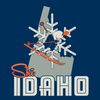 Ski Idaho, Snowflake and Skier (Absorbent Ceramic Coaster, Single, Cork Back, Kitchen Table Decor)
