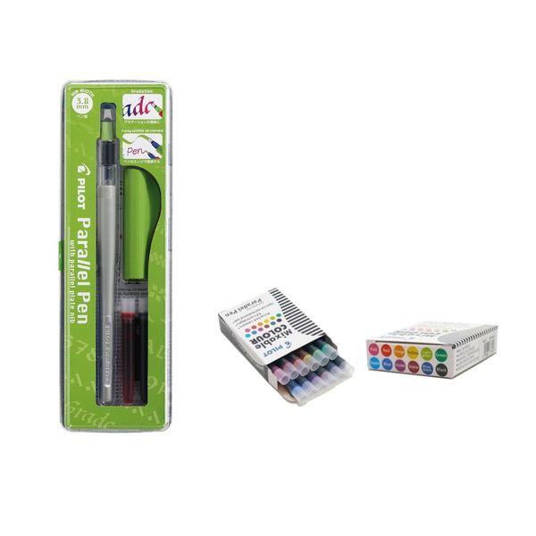 Pilot Parallel Pen Fountain Pen Calligraphy Pen 3.8mm Refillable with 12 Different Cartridges
