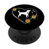 Beagle Heartbeat With Paw Prints On Black PopSockets Swappable PopGrip