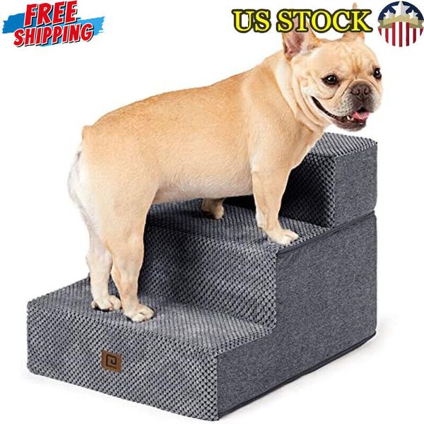 Multi-scenario 3 Step Dog Stairs Non Slip Foam Portable Pet Steps Easy Clean New