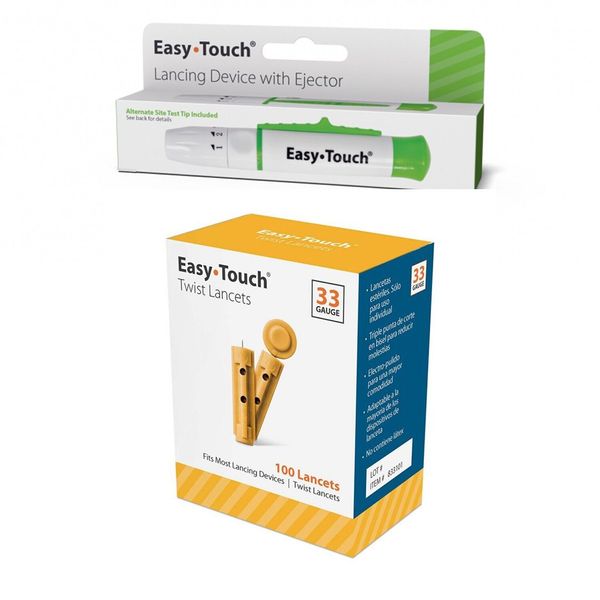 Easy Touch Twist Lancets 33g, 100 Ct + Free Lancing Device, 833101