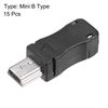 sourcing map Mini USB 5 Pin DIY Connector Type Mini B Male Plug with Plastic Shell 15pcs