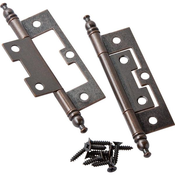 Statuary Bronze Finial Hinge, 11/16" (A) x 7/8" (B) x 2-1/2" (C), Pair