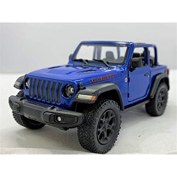 KiNSMART 1/34 2018 Jeep Wrangler Pull Back Mini Car (Blue Open Top)
