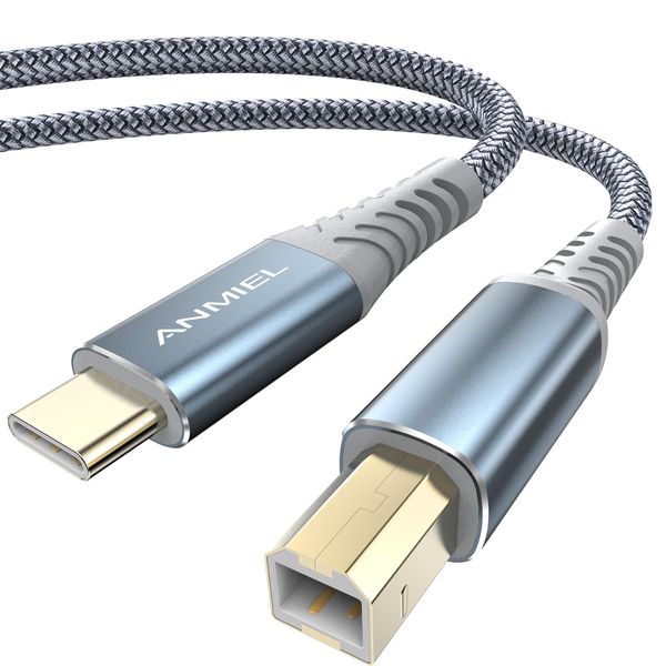 ANMIEL USB C Druckerkabel 3M,USB B zu USB C Druckerkabel für MacBook Pro/Air,USB C MIDI Kabel Kompatibel mit HP,Canon,Epson,Brother,Yamaha Piano MIDI Keyboard,DAC,DJ Controller für iPad Pro