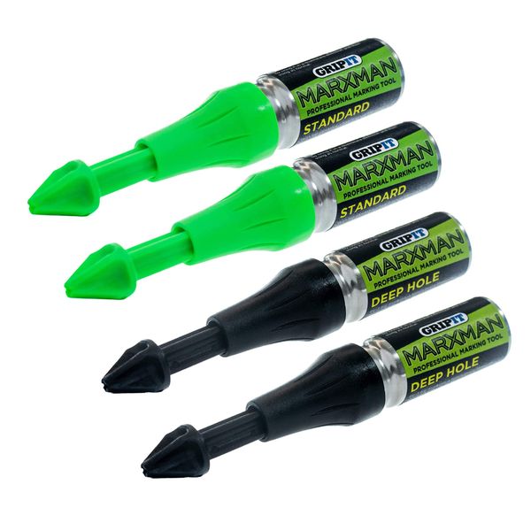 MarXman Green Standard x2 Chalk Black Deep x2 Marking Pen Hole Marking Tool Set