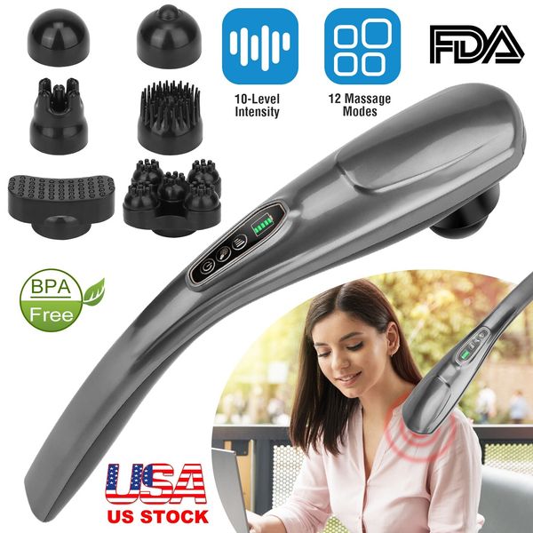 Handheld Back Massager Cordless Rechargeable Full Body Deep Tissue Percussion US