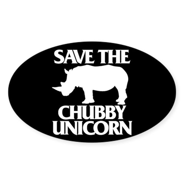CafePress Save The Chubby Unicorn Oval Car Bumper Sticker