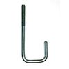 Square Bend Hook Bolt M10 40mm Width x 200mm Length, Nuts and Dowty Spat Sealing Washers (2)