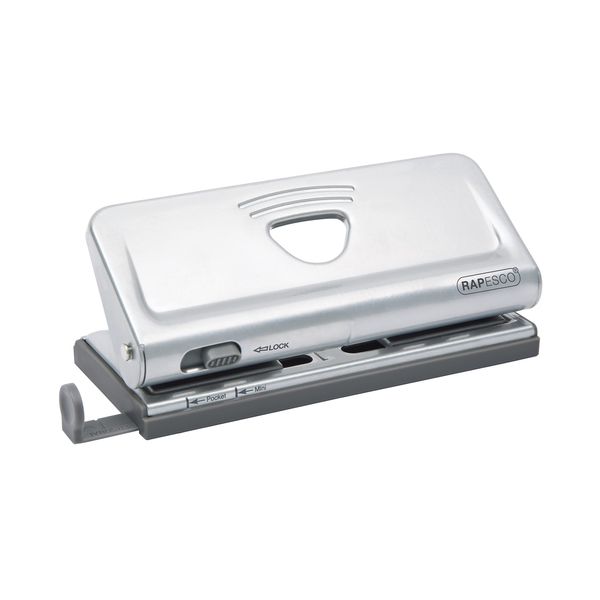 Rapesco 1344 Adjustable 6-Hole Organiser/Diary Punch, 10 Sheet Capacity, Silver