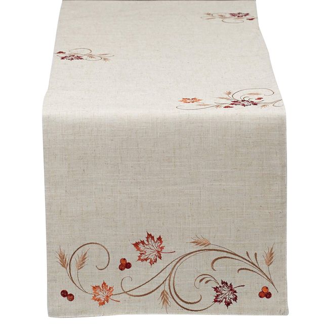 DII Fall Table Decorations Indoor Décor, Thanksgiving, Table Runner, 14x70, Autumn Wheat