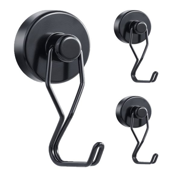 Homion Magnetic Hooks, Stainless Steel, Rust Free, Includes Magnets, Vertical Load Capacity: 66.1 lbs (30 kg), Horizontal Load Capacity 22.0 lbs (10 kg), Corrosion Resistant, For Refrigerators,