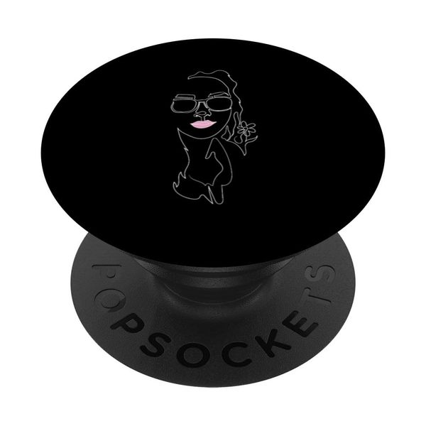 One Line red Lips Woman PopSockets Adhesive PopGrip