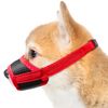 Adjustable Anti Bark Muzzle for Small Dogs - Breathable Mesh Soft Muzzle for Chihuahua (Red, XS)