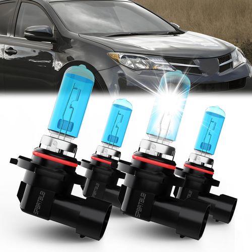 SPBRTBUB Headlight Bulbs Compatible With Toyota RAV4 2013-2015, 9005/H10/HB3 High Beam+ 9005/H10/HB3 Low Beam Halogen Light Bulb,Pack of 4