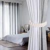 Niuoppy 4Pcs Bendable Curtain Tiebacks, Cotton-White