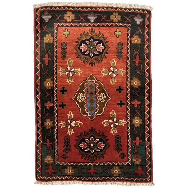 89 x 58 cm | Vintage Handmade Afghan Carpet Door Mat Small Oriental Wool Rug