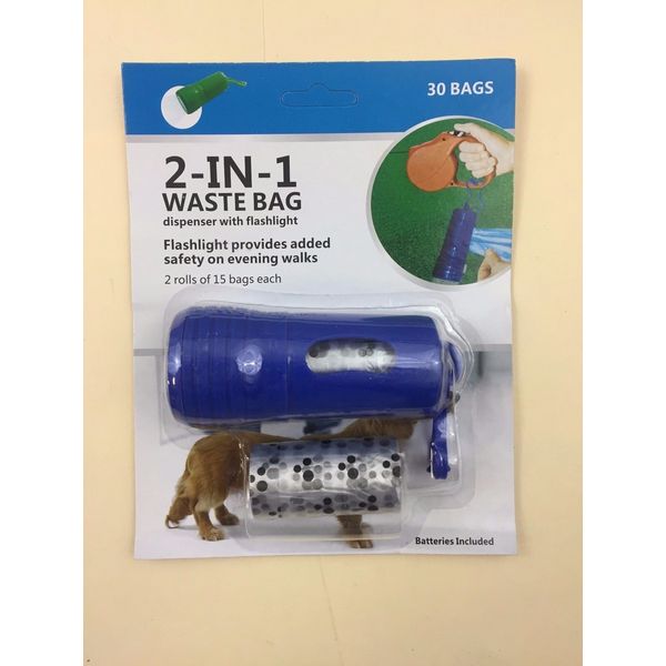 2-IN-1 PET WASTE BAG DISPENSER W/FLASHLIGHT