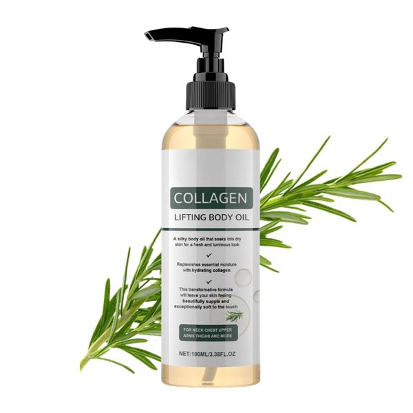 Trendyfave Collagen Lifting Body Oil, Firming Body Oil, Massage Oil, Moisturizing Body Oil, Collagen for Skin Tightening, Skin Care Oil, Body Oil for Scars, Wrinkles, and Stretch Marks