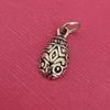 Sterling Silver Easter Egg Designed Dome Egg Charm Pendant 925 USA New