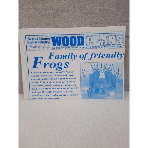 Better Homes and Gardens Wood Plans Family of Friendly Frogs OFS #1076 Uncut