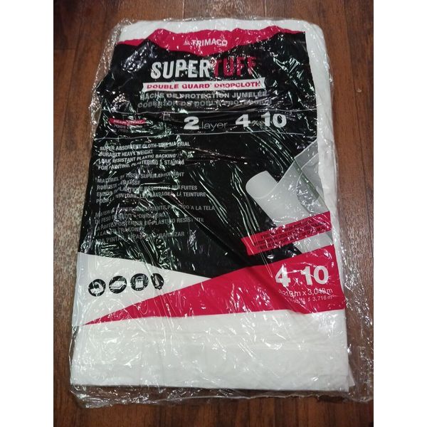 Trimaco Double Guard Super Tuff 2-Layer Drop Cloth 4-Feet x 10-Feet 02602