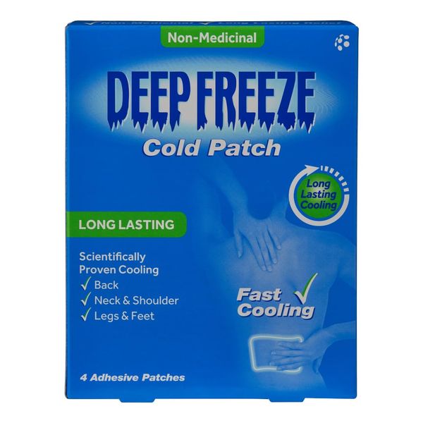 Mentholatum Deep Freeze - Cold Patch, Non-Medicinal, Long Lasting, Fast Cooling (Pack of 4 Patches)