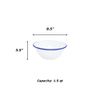 (Solid White with Gray Trim) - Enamelware Serving Bowl - Solid White with Grey Rim