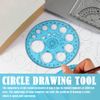 2 Piece Set Plastic Mathematics Drawing Ruler Circle Drawing Tool Multifunctional Geometric Ruler for School Office Supply