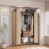 Extra Large Clothes Rack Closet Wardrobe with Dust-proof Curtain Massive Storage