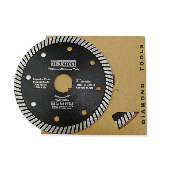 DT-DIATOOL Diamond Saw Blade 2PCS 4 Inch / 105mm Super Thin Cutting Disc for Porcelain Tile Marble Ceramic Granite