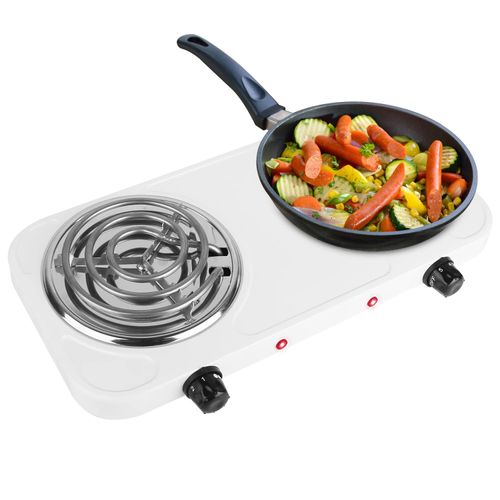2000W Electric Double Burner, Portable Hot Plate Stove with 5 Temperature Levels