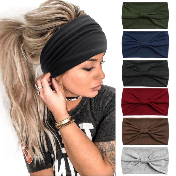 Kopftücher für Frauen, breite elastische weiche Boho-Stirnband Mode Bandanas Knoten Erwachsene Schals Yoga Sport Laufen Haarbänder, Head Wraps (BETTER)