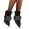 "VYNIL WITCH SHOE COVERS WITH BUCKLE AND DECORATION" -