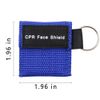 10pcs CPR Mask Keychain Ring Emergency Kit CPR Face Shields for First Aid or CPR Training (Blue-10)