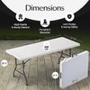 6FT Portable Half Folding Picnic Table - Ideal for Camping, Parties & Events