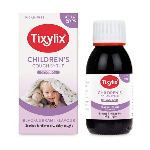 Tixylix Children's Blackcurrant Dry and Tickly Cough Syrup 100ml, Sugar and colour free, Suitable for vegetarians, Suitable from 3 months to 5 years