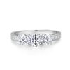 Ladies Hallmarked Sterling 925 Solid Silver 3 Stone White Sapphire Eternity Ring (M)