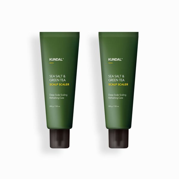 Kundal Sea Salt &amp; Green Tea Scalp Scaler 2-piece Set 200g