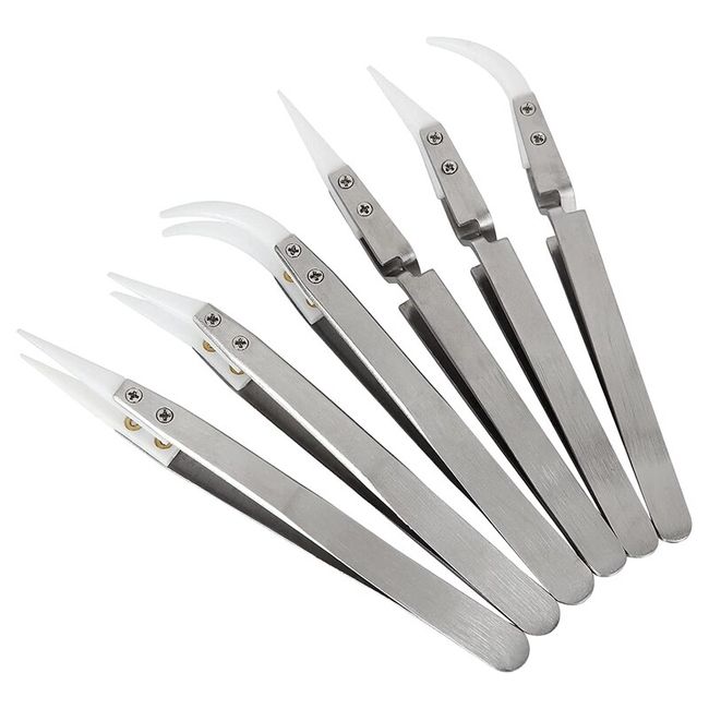 Stainless Steel Ceramic Tweezers, Antimagnetic, High Temperature Resistant,  Non-Conductive