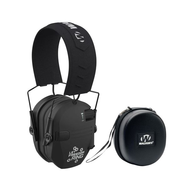 Walker's Razor Slim Let Freedom Ring Cushioned Electric Earmuffs Bundle
