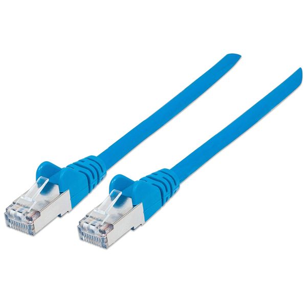 Intellinet Network Patch Cable, Cat6A, 1m, Blue, Copper, S/FTP, LSOH / LSZH, PVC, RJ45, Gold Plated Contacts, Snagless, Booted, Polybag