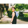Frame Color Lens Johnny Depp Sunglasses, Clear Lenses, Glasses, Trendy, Date Glasses, Men and Women (Light Purple/Black)